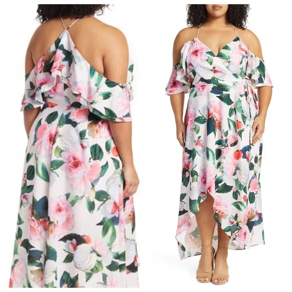 NWT CITY CHIC Garden Maxi Dress Pink Size 18 - Picture 3 of 16